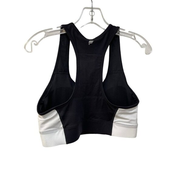 NEW Fabletics On The Go Medium Impact Sports Bra Black White Size Large - Picture 6 of 7
